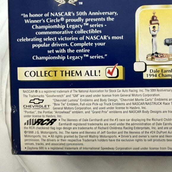 Vintage 1998 Kenner Dale Earnhardt Winner’s Circle Starting Lineup Figure Car - Picture 8 of 16
